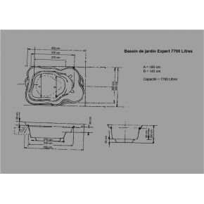 Bassin de jardin Préformé Expert 7700L schema
