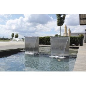Photo Kit Pied Lame d'eau Waterfall Set 60 cm inox OASE
