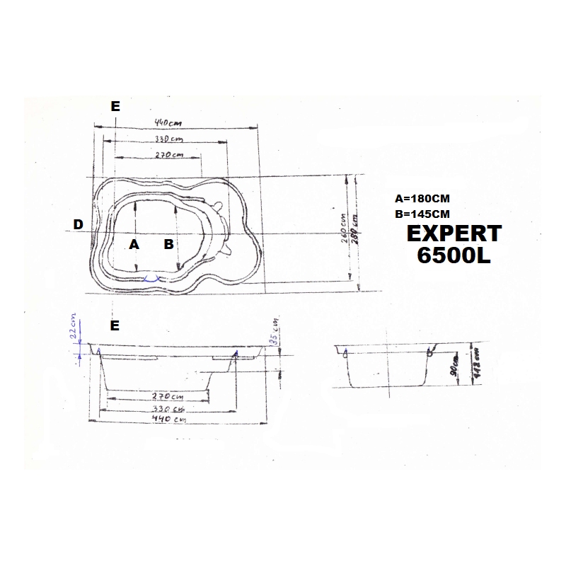 Bassin de jardin Préformé Expert 6500L schema