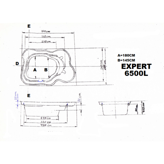 Bassin de jardin Préformé Expert 6500L schema