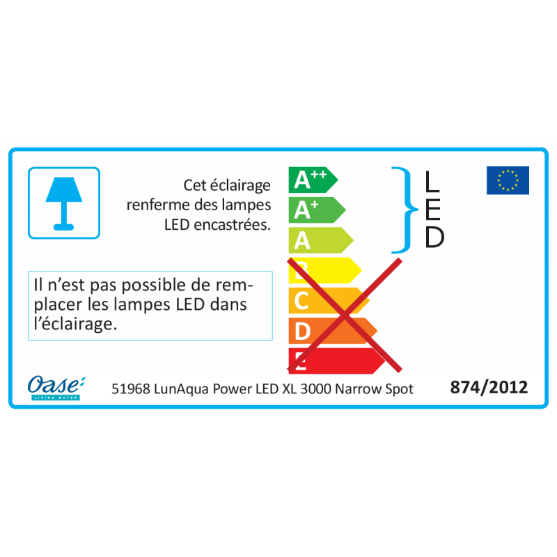 Classe énergétique LunAqua Power LED XL 3000 Narrow Spot