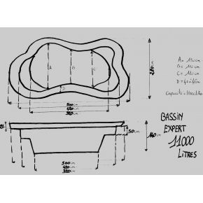 Bassin de jardin Préformé Expert 11000L schema