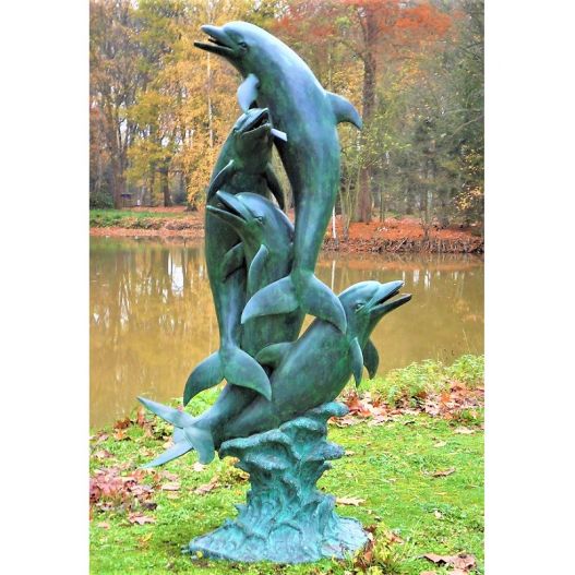 Photo Statue Bronze Dauphins