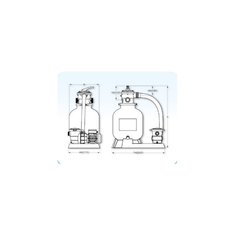 Schema Platine de filtration piscine 30 à 50m3