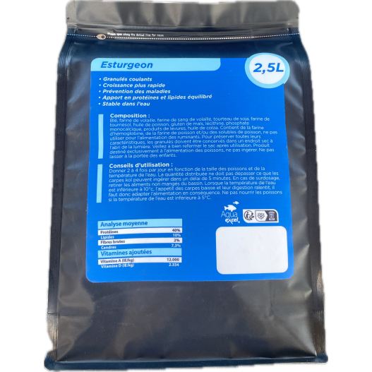 Nourriture poisson Esturgeon 2.5L Aqua Excel - Expert Bassin