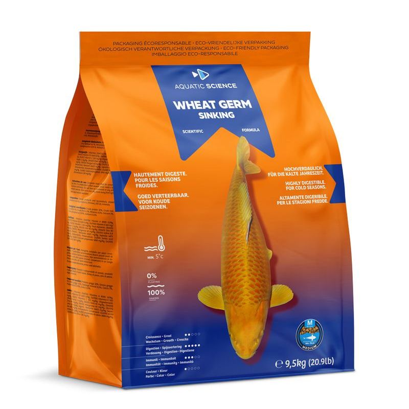 Nourriture poisson Wheat Germ Sinking M 9.5KG aquatic science