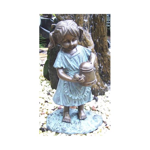 Statue Bronze Fillette à l'Arrosoir
