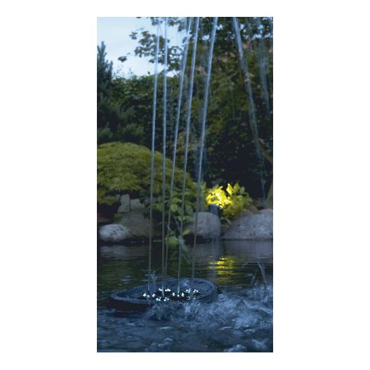 Fontaine Pompe fontaine Water Starlet Jeu d'eau flottant éclairé par LED