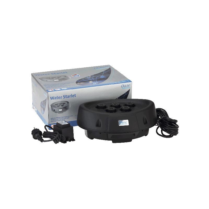 Boite Pompe fontaine Water Starlet Jeu d'eau flottant éclairé par LED