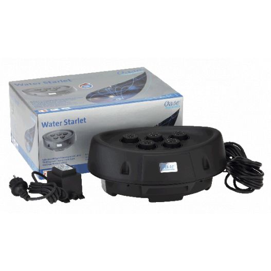 Boite Pompe fontaine Water Starlet Jeu d'eau flottant éclairé par LED